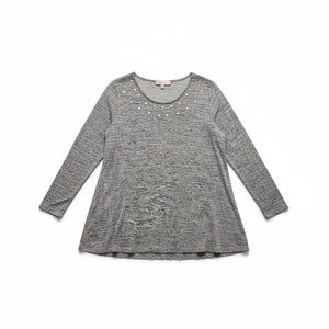 Philosophy Women’s Embellished Gray Long Sleeve Tunic size XL